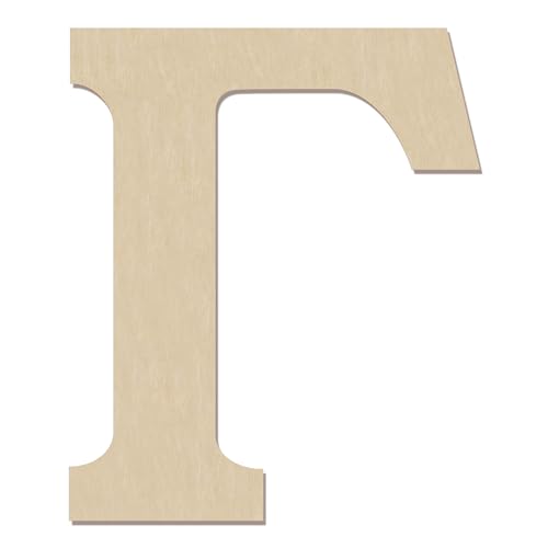 HILAZA 12 Inch Large Wooden Greek Letters, Unfinished Big Wood Letters for Wall Decor, DIY Crafts, Parties Wedding Christmas Home Decoration, Letter Gamma (Γ)