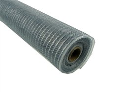 LA Crafts Brand Metallic Decorative Poly Deco Mesh - Silver/Silver Foil