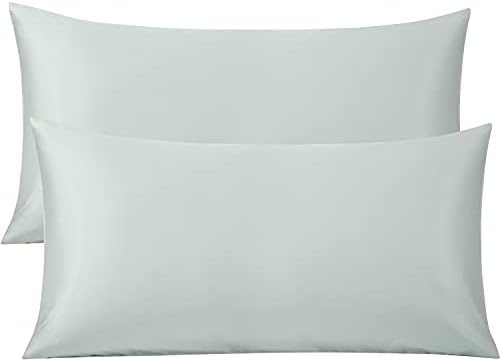 FLXXIE 2 Pack 500 Thread Count 100% Egyptian Cotton Pillowcases, Super Cozy and Breathable King Pillow Cases with Envelope Closure, 50x90 cm, Charcoal Grey
