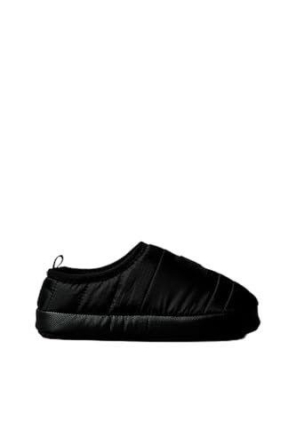Image of Calvin Klein Women's HOME SLIPPER NYL PATCH HW0HW02830 Slippers, Black (Black), 6.5