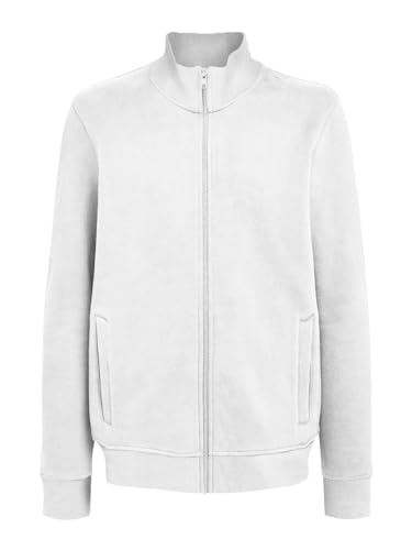 CHEMAGLIETTE! Felpa Uomo Zip Intera - Maglia Tuta Felpata Cotone, Felpe da Lavoro Maglie Senza Cappuccio Tinta Unita Stampabili, Polsini in Costina Basic Jacket Full Zip