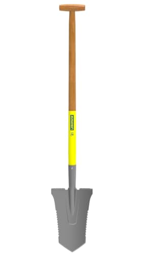 Leborgne, Louchet transplantation Duopro, Outil de jardinage 33 cm avec manche béquille en bois certifié PEFC 100%, Idéal pour le jardinage, la plantation et le rempotage