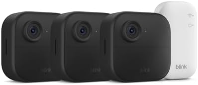 Blink Outdoor 4 – Wireless smart security camera, two-year battery life, 1080p HD day and infrared night live view, two-way talk. Sync Module Core included – 3 camera system