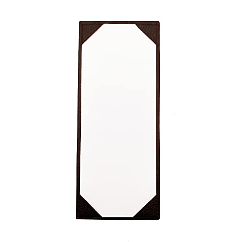 Menu Holders Made of Premium Faux Leather - Single Panel (10-Pack) Menu Covers Single Page (Brown, 4.25