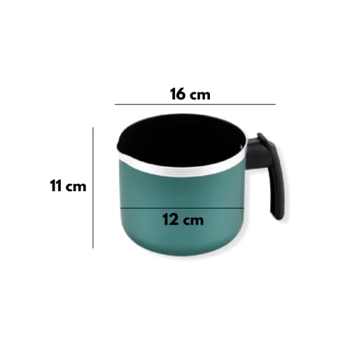 Fervedor 12cm Antiaderente Verde 1,2L Não Gruda Caneco Cafeteira Turquese