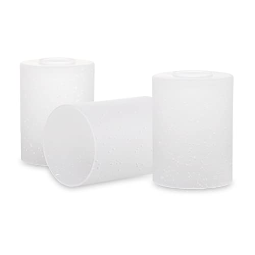 Kira Home Phoebe 5" Frosted Seeded Glass Shades, Replacement Glass, 1-5/8" Fitter Size, 5" X 4", 3-Pack #TOP5