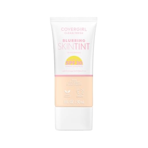 COVERGIRL Clean Fresh Blurring Skin Tint with SPF 30, 400 Fair Warm, Liquid Foundation, Soft Matte Finish, Smooths, Brightens, Blurs Pores, Mineral Sunscreen, Vegan Formula