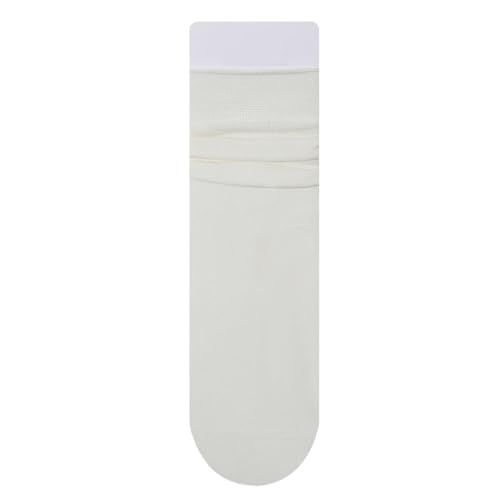 Joyxien 3 pairs-Lady's cotton skin-friendly boneless seam socks with moisture absorption, perspiration resistance and pilling resistance-milky white