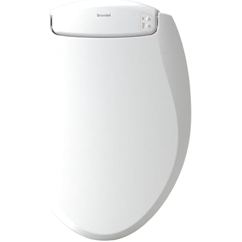 Brondell L60-EW LumaWarm Heated Toilet Seat with Night Light Three Temperature Settings, Gentle Close Lid, Easy Installation, Built-in Controls, Elongated, White Cover