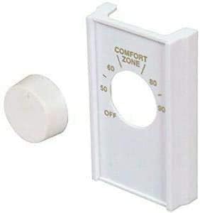 Cubierta de termostato blanco de un solo polo con perilla de termostato de línea de voltios para estilo antiguo D22 - Cubierta de control HVAC y