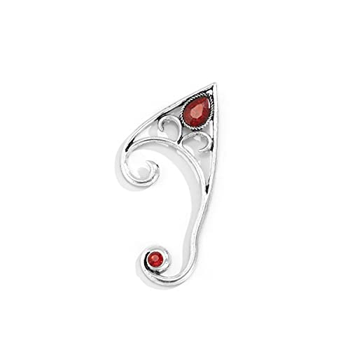 Asphire Gothic Ruby Elves Ear Cuff Non-Piercing Cartilage Ear Wrap With Crystal Punk Statement Clip On Earrings Gift For Women,Silver #TOP1