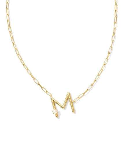 Kendra Scott Womens Pearl Letter M Short Pendant Necklace Gold White Pearl One Size2