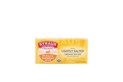 Straus Family Creamery Butter, European Style, Lightly Salted, Organic, 1 lb