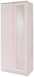 High Gloss 2 Door Mirrored Wardrobes - Ottawa Caspian SUPREME Range (White)