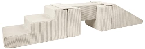 Steg-Rutsche-Set Großbausteine Softbausteine Schaumstoffbausteine Spielbaustein (Farbe: cremefarben (Cord))