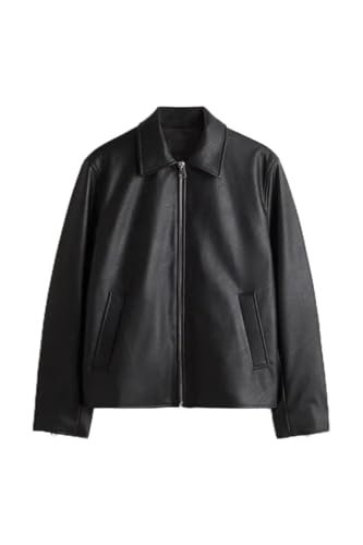 Image of Men's Black Jacket || Lightweight Outwear Jacket Biker Jacket for Man | Collared Zip-Up Classic Style