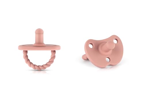 Image of Sweetie Silicone Pacifiers for Newborn Pacifier Soother Baby Pacifier Soft Silicone Certified BPA Free Set of 2 (Pink)