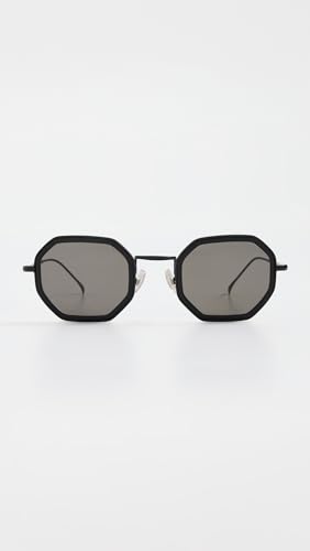 Illesteva Women's Dylan Tate Matte Black Sunglasses with Grey Flat Lenses2