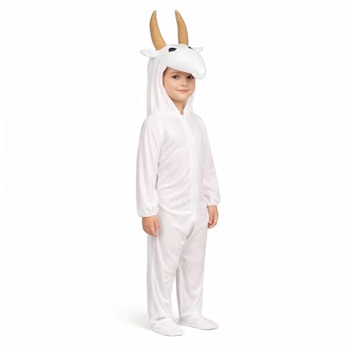 Image of Raj Costume Animal Fancy Dress Costume for Boys & Girls | Hooded Full Body Wildlife Zoo Animal Jumpsuit | Soft Costume for School Function, Fancy Dress, Halloween, Birthday, Cosplay & Role Play
