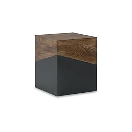 Signature Design by Ashley Trailbend Eclectic Accent End Table, Brown & Gunmetal