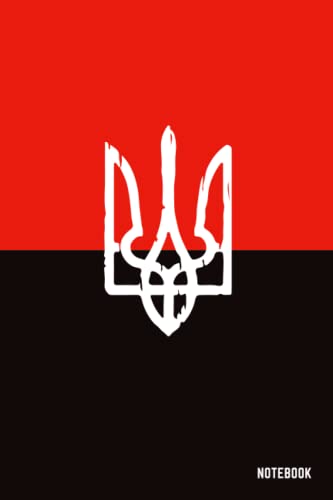 Notebook | Ukraine | Ukrainian Flag | Battle Flag Of The UPA | Coat Of Arms | College Ruled Lined | 100 Pages | 6x9