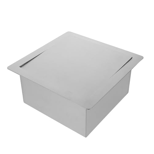 NIYANGLE Tapa de Basura Empotrada de Acero Inoxidable 220 MM Cuadrada para Encimera Abatible Silenciosa Resistente a Manchas y Olores Adecuado para Cocina Oficina y Uso Comercial