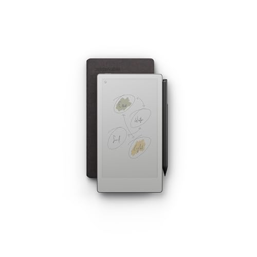 reMarkable Pacchetto Avanzato Paper Pro Move | Tablet a Inchiostro Elettronico - Display a Colori 7,3' + Pennino Marker Plus con Gomma Integrata + Custodia Book Folio Polimero Basalto