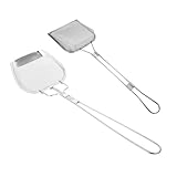 MAGICLULU 2 Stück Teiliges Feinmaschiges Ölsieb aus mit Langem Griff Quadratische Frittier Fettsieb Schöpfkelle für Küche Vielseitig für Frittierte Speisen Wie Hähnchen und Pommes