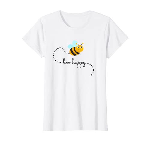 Niños abeja feliz lindo gráfico imprimir texto lema Camiseta