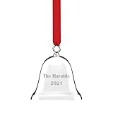 Reed & Barton Ring in the Season Legacy Bell Sterling Silver Personalized Christmas Ornament, Custom Engraved Silver Bell Ornament for Holiday, Christmas Tree Decorations