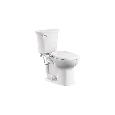 American Standard 608AA001.020 Edgemere Two-Piece Toilet with AquaWash Slim Spalet Seat and Wax Ring, Elongated Front, Left Hand Flush, White, 1.28 gpf