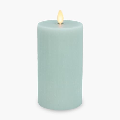Image of Luminara - Flameless LED Battery Operated Flickering Pillar Candles - Fresh Mint - Pack of 1-3x6.5 - Realistic Moving Flame Real Wax Indoor /Outdoor