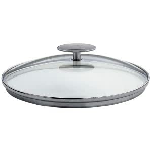 Cristel - Couvercle en Verre Bombe - Platine - 30 CM
