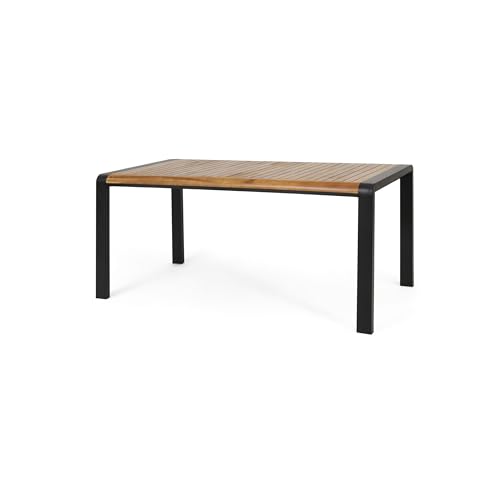 Christopher Knight Home 317024 Holt Dining Table, Teak + Black