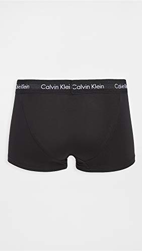 Calvin Klein NB2614 Men's Boxer Shorts, Set of 3, Solid Colors, Logo, Low Rise Length, Black, White, CK Underwear, Men's Underwear, Cotton Stretch, black set, S