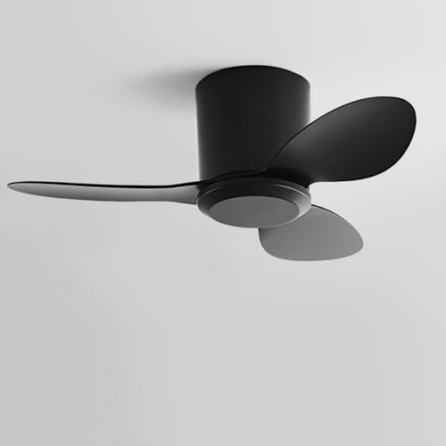 IBalody Ventilador de techo empotrable sin luz Ventilador de techo pequeño moderno con mando a distancia 6 velocidades Ventilador de techo sin luces para restaurante Dormitorio Patio (25 pulgadas)