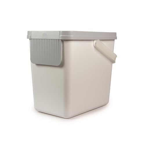 Image of Snips - 25L Differentiated Waste Bin, Differentiated Garbage Bin for Indoor, Outdoor and Kitchen Stackable 26 x 36 x 34 cm, Garbage Bucket and Adhesives Included for White Collection Materials Made in