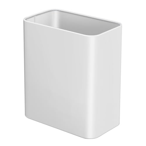 TIPGO Small Bathroom Trash Can, 2.1 Gallons, Under Sink Wastebasket, White