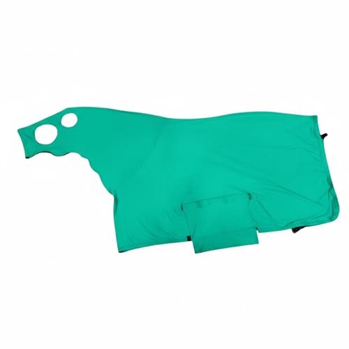Majestic Ally Full Body Horse Sheet with Neck Cover, 4-Way Stretch Spandex, Multiple Colors, Small to Extra Large (Turquoise, Medium)