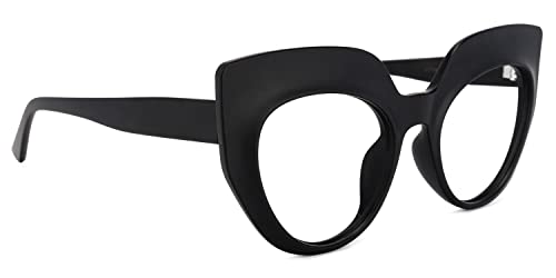 Image of Zeelool Cat Eye Blue Light Blocking Glasses for Women Chic Thick Eyewear Depp OP01884-06 Black