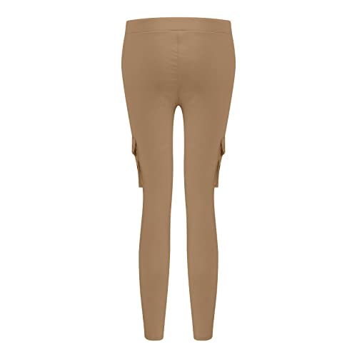 Women's Stretch Skinny Cargo Pants Casual High Waist Drawstring Cargo Joggers Butt Lift Pencil Trousers with Pockets4