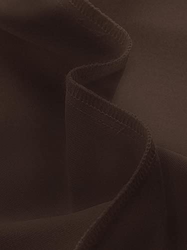 SECOLI Women's Straight Wide Leg Trousers Pants Coffee Brown Casual High Waist Straight Leg Pants4