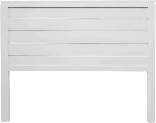 cabecero Modelo CRIPTANA para Cama de 135 Fabricado con Madera Maciza de Pino insigni con Tablas horizontales en Blanco Satinado