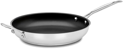 Cuisinart 722-30HNS Chef's Classic Stainless Nonstick 12-Inch Open Skillet with Helper Handle - Thumbnail 2