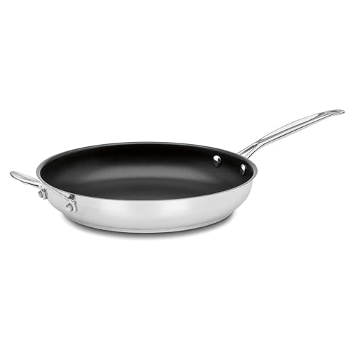Cuisinart 722-30HNS Chef's Classic Stainless Nonstick 12-Inch Open Skillet with Helper Handle