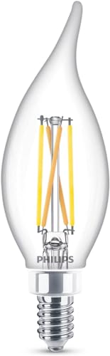 PHILIPS LED 60W BA11 E12 Chandelier Bulbs 3-Pack Ultra Definition Soft White (2700K) 500 Lumen (5W = 60W) Dimmable Flicker-Free LED Candelabra Bulbs