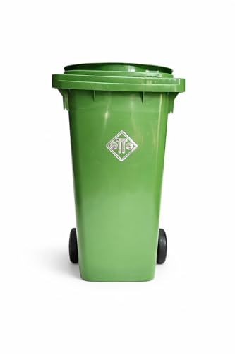 Image of OTTO Plastic Manual-Lift Garbage Waste Dustbin with Wheels 120 Ltr Green