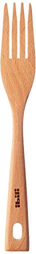 Ibili Tenedor Madera 22 CM, Stainless Steel, marrón