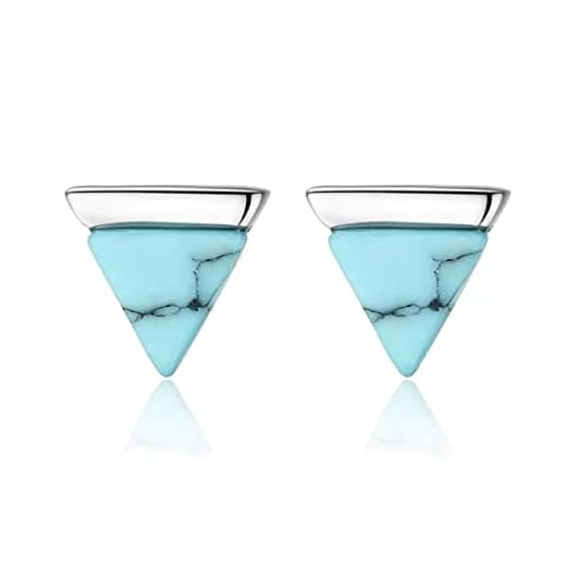 Dainty Turquoise Triangle Studs - USA Handmade