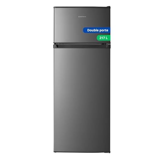 GEDTECH Refrigerateur congelateur haut - GE217DPSL Silver - capacité 217L - Classe E